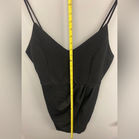 Lulus Dress Womens L Forever Your Girl Black Bodycon Mini Tulip Front straps - Picture 3 of 5